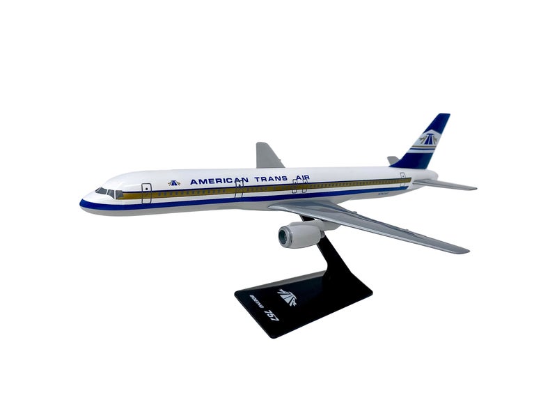 Flight Miniatures ATA (81-94) 757-200 1:200 Scale - Plastic Snap-Fit Model Airplane - Collectible Replica of ATA American Trans Air Part #ABO-75720H-007 - Image 1